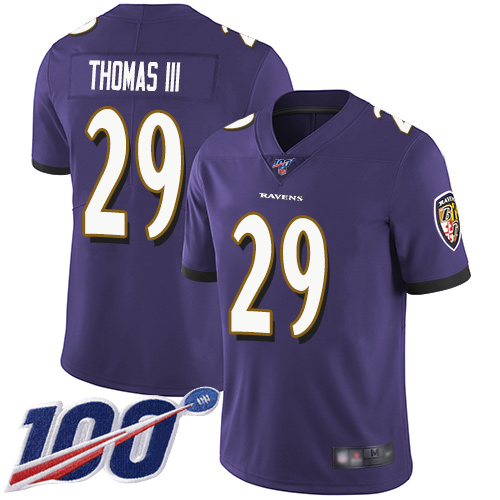 Baltimore Ravens Limited Purple Men Earl Thomas III Home Jersey NFL Football 29 100th Season Vapor Untouchable